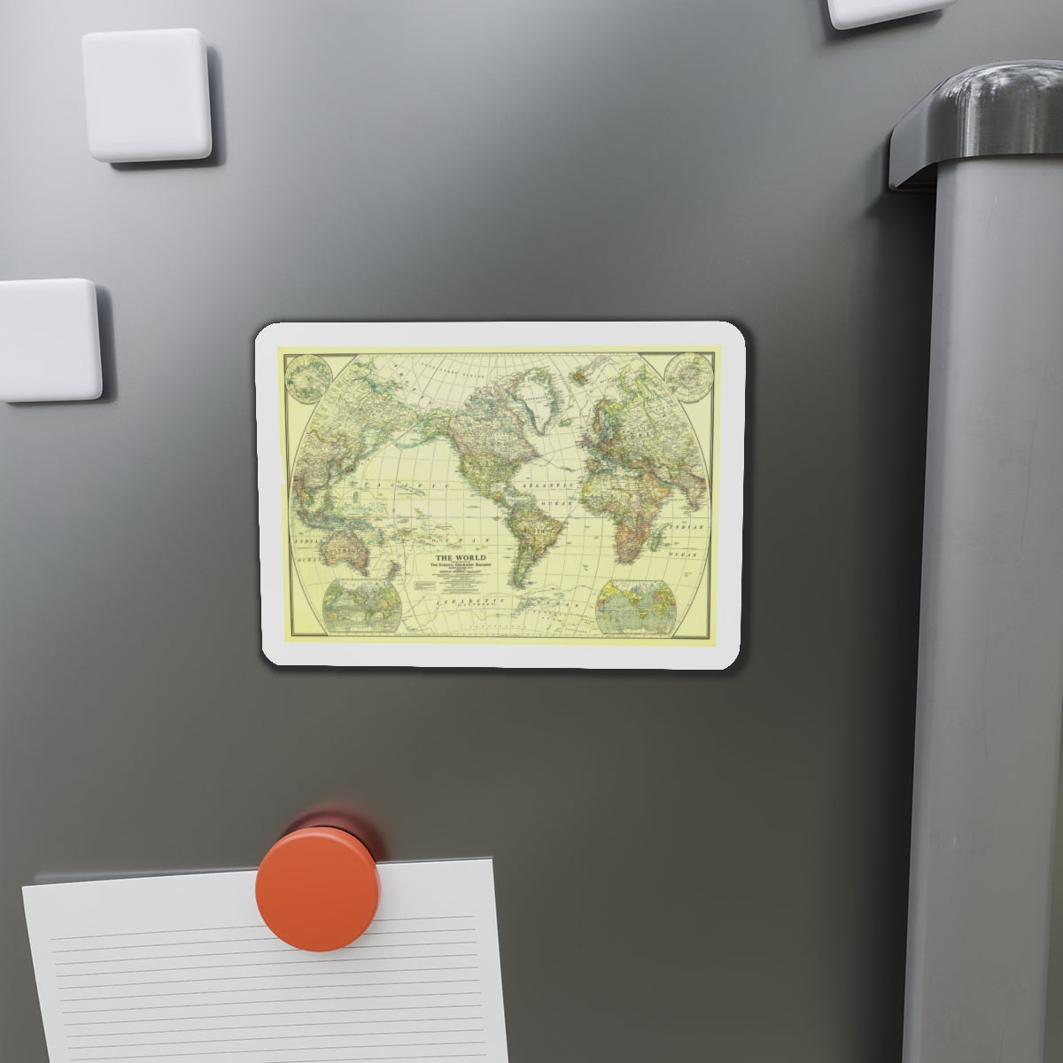 World Map - Political Divisions (1922) (Map) Refrigerator Magnet-The Sticker Space