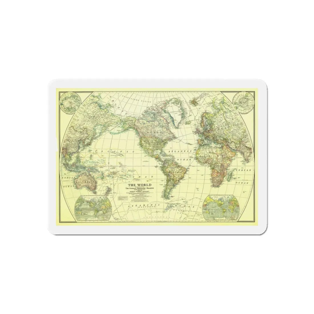 World Map - Political Divisions (1922) (Map) Refrigerator Magnet 6 Inch - The Sticker Space