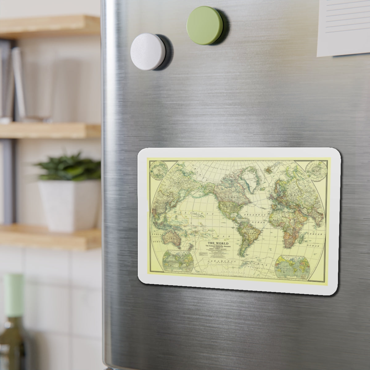 World Map - Political Divisions (1922) (Map) Refrigerator Magnet-The Sticker Space