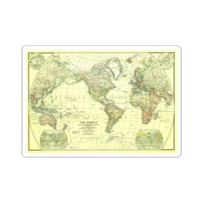 World Map - Political Divisions (1922) (Map) STICKER Vinyl Kiss-Cut Decal 4 Inch White - The Sticker Space