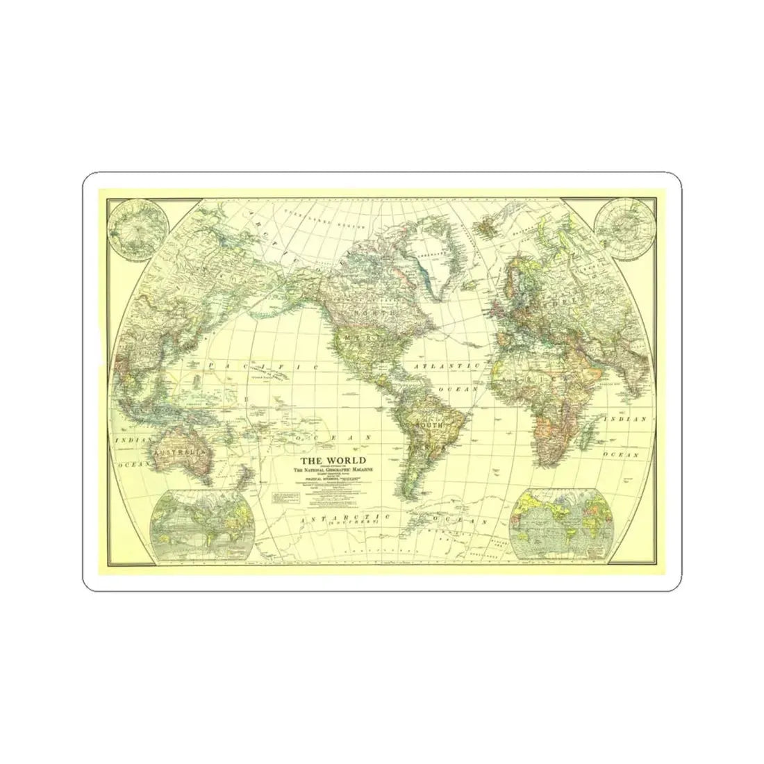 World Map - Political Divisions (1922) (Map) STICKER Vinyl Kiss-Cut Decal 6 Inch White - The Sticker Space