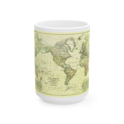 World Map - Political Divisions (1922) (Map) White Coffee Mug-15oz-The Sticker Space