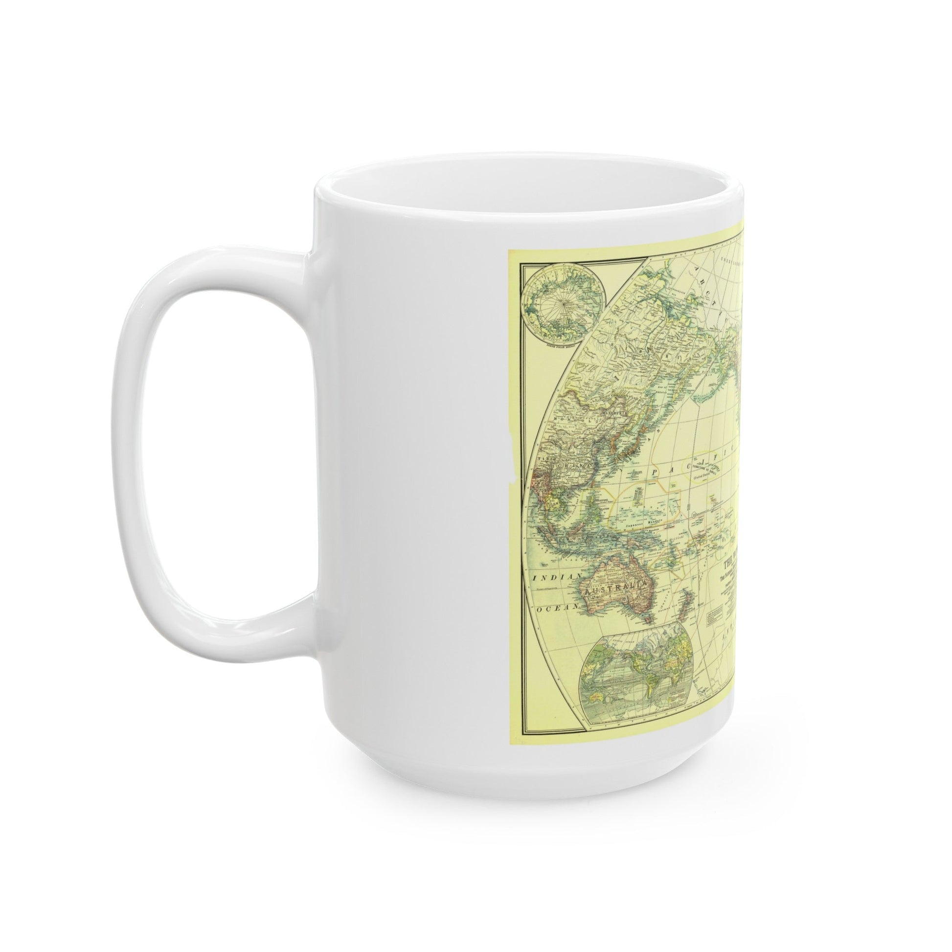 World Map - Political Divisions (1922) (Map) White Coffee Mug-The Sticker Space