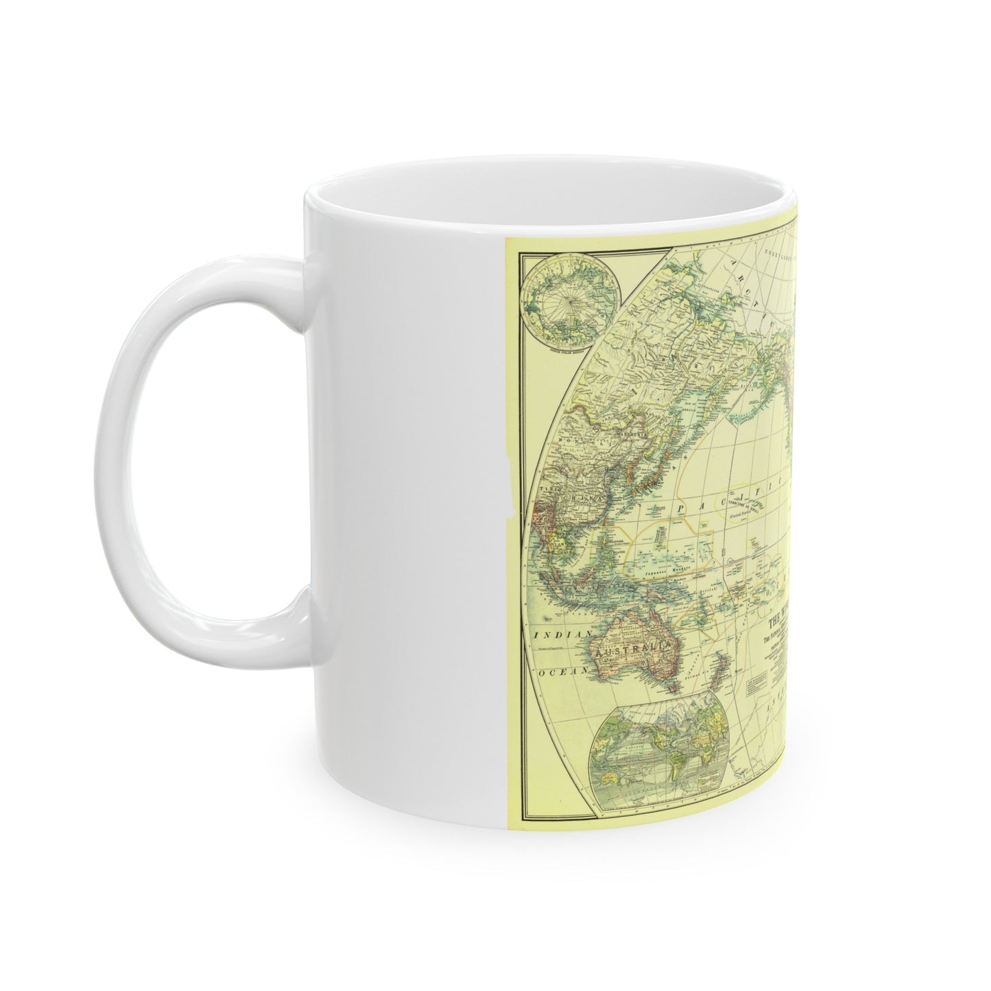 World Map - Political Divisions (1922) (Map) White Coffee Mug-The Sticker Space