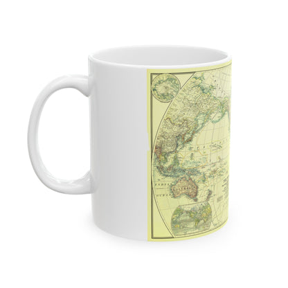 World Map - Political Divisions (1922) (Map) White Coffee Mug-The Sticker Space