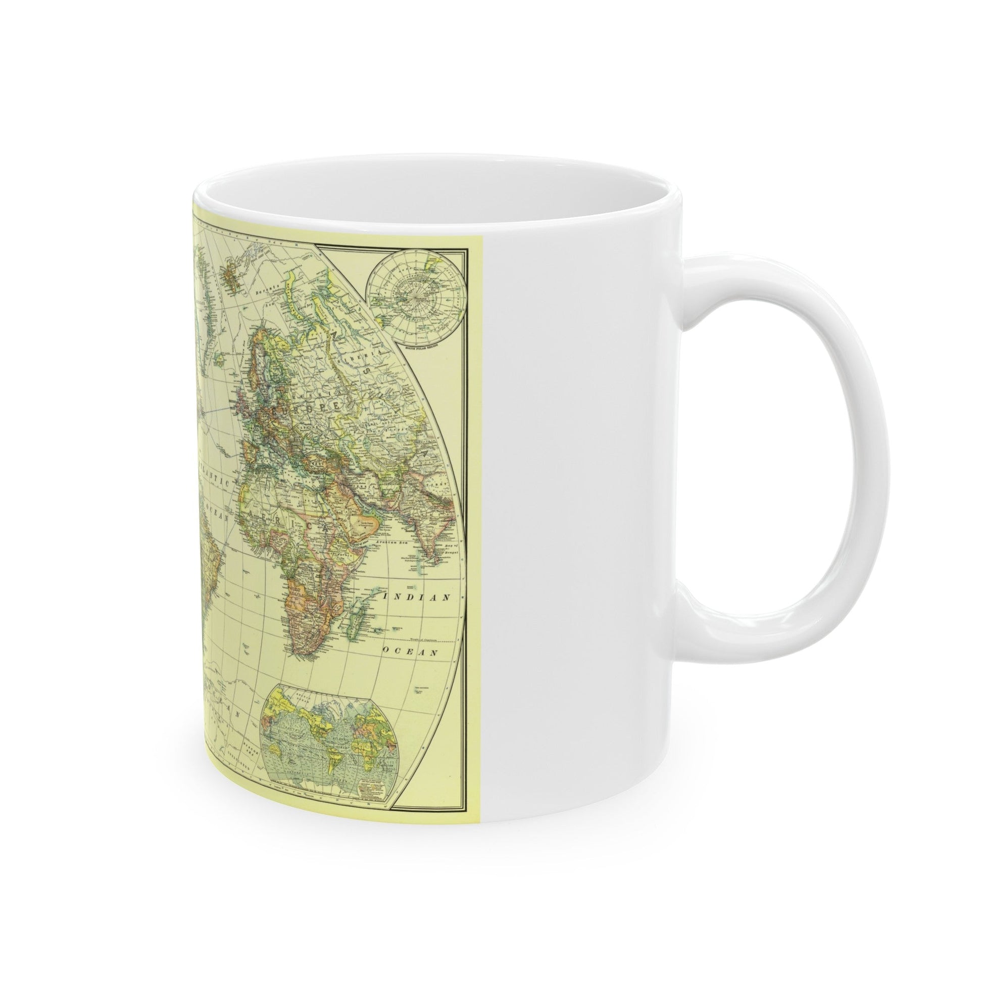 World Map - Political Divisions (1922) (Map) White Coffee Mug-The Sticker Space