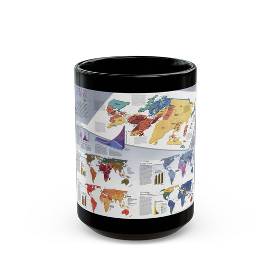 World Map - Population (1998) (Map) Black Coffee Mug-15oz-The Sticker Space