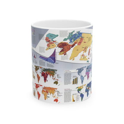 World Map - Population (1998) (Map) White Coffee Mug-11oz-The Sticker Space