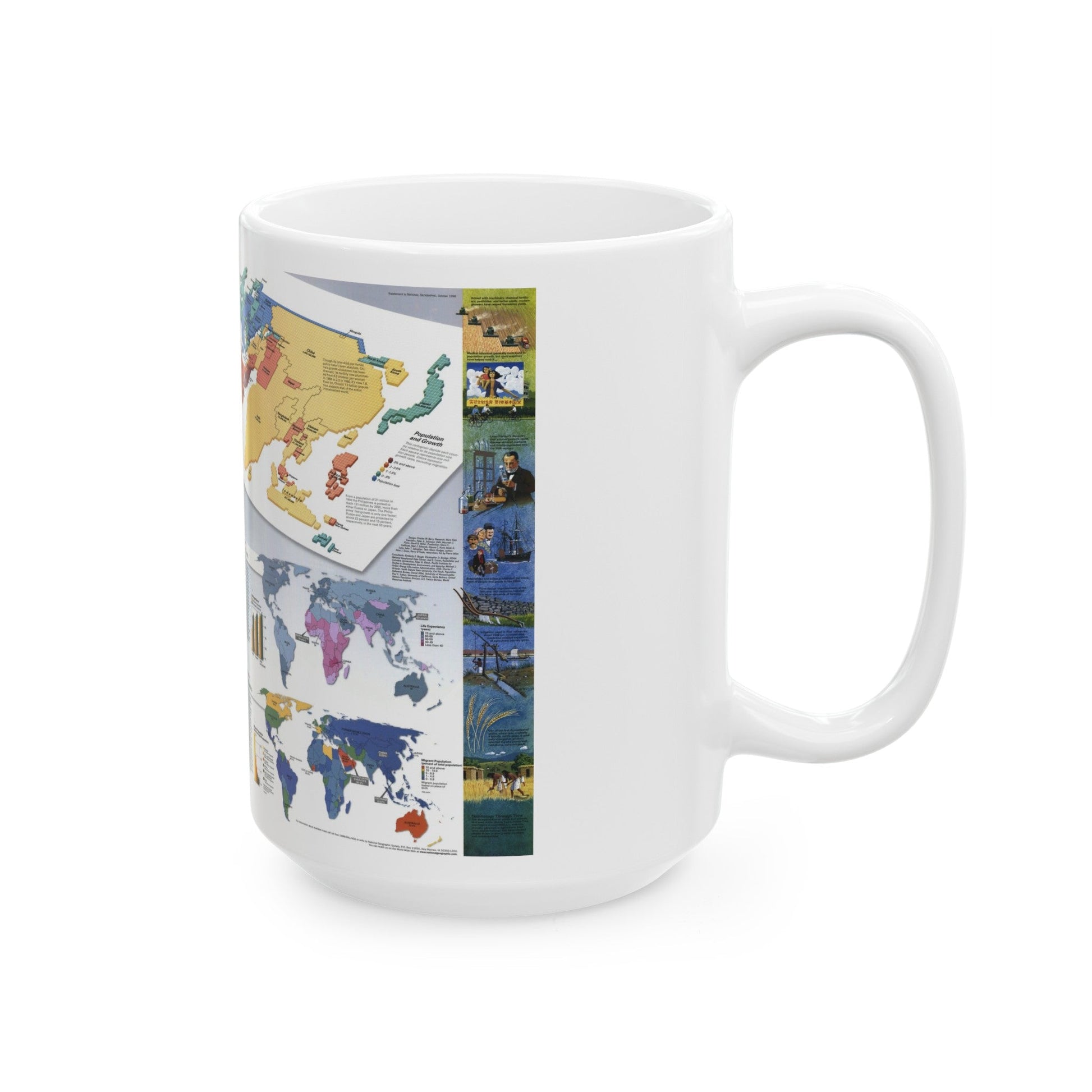 World Map - Population (1998) (Map) White Coffee Mug-The Sticker Space