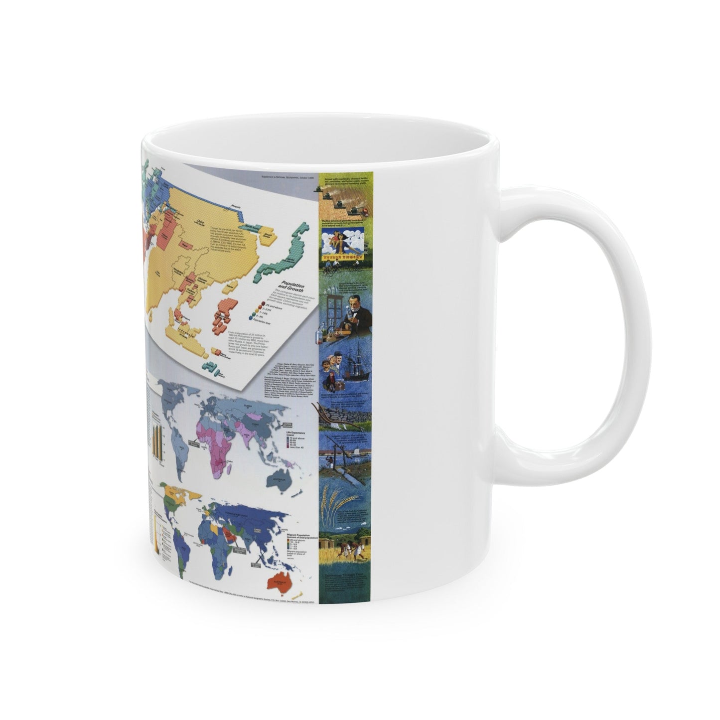 World Map - Population (1998) (Map) White Coffee Mug-The Sticker Space