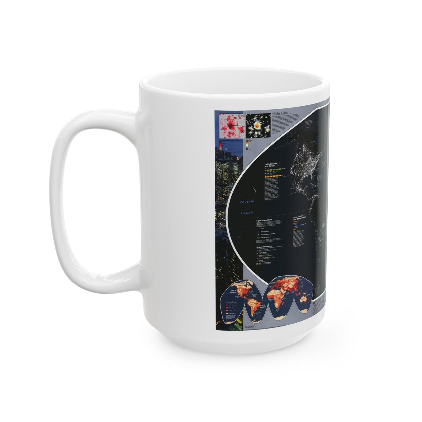 World Map - Population and Resources (1998) (Map) White Coffee Mug-The Sticker Space