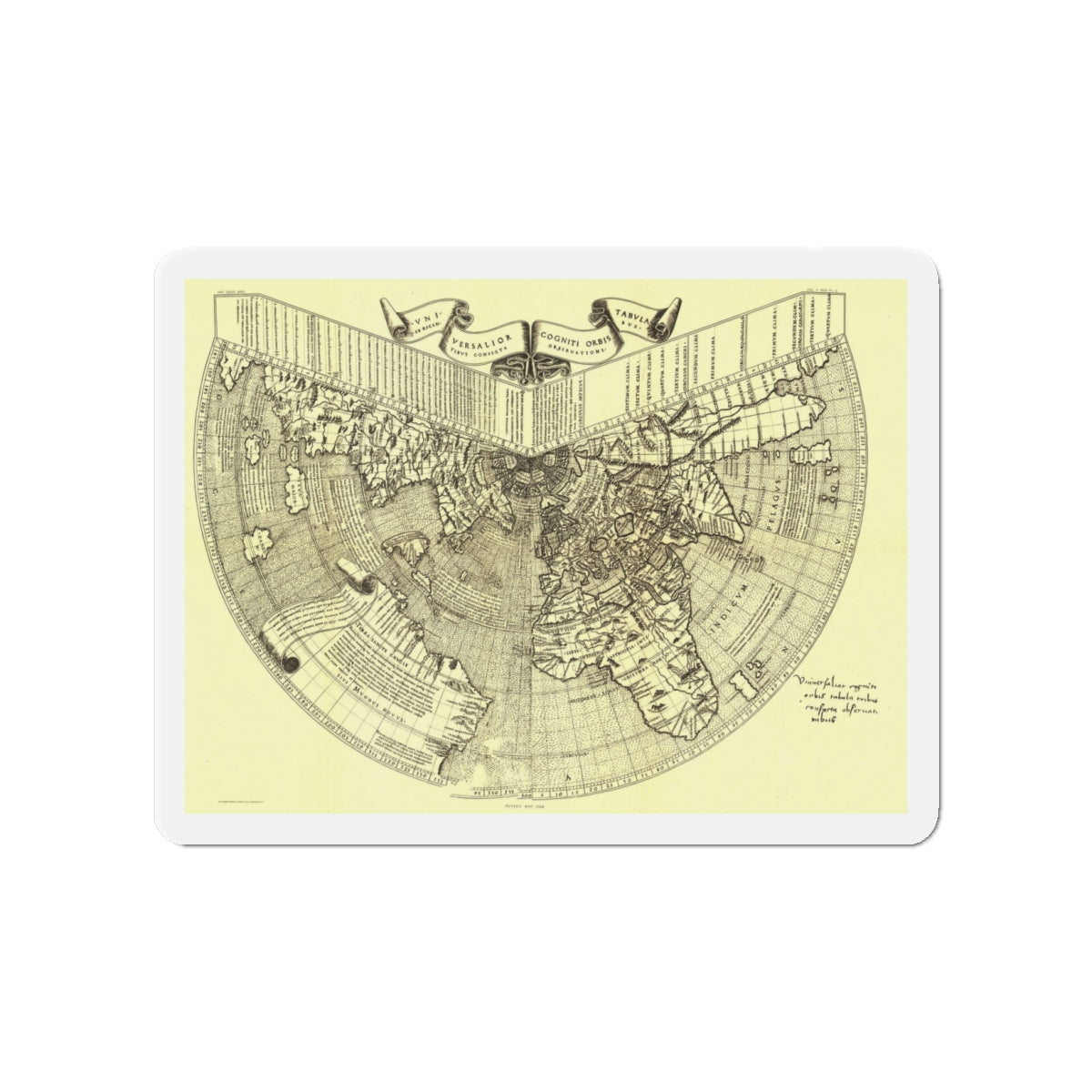 World Map - Ruysch (1508) (Map) Refrigerator Magnet-4" x 4"-The Sticker Space