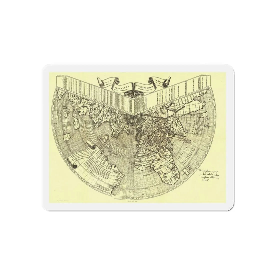World Map - Ruysch (1508) (Map) Refrigerator Magnet 6 Inch - The Sticker Space