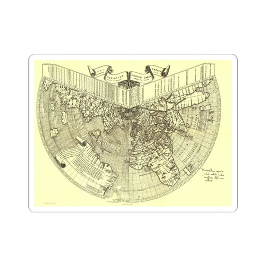 World Map - Ruysch (1508) (Map) STICKER Vinyl Kiss-Cut Decal 2 Inch White - The Sticker Space