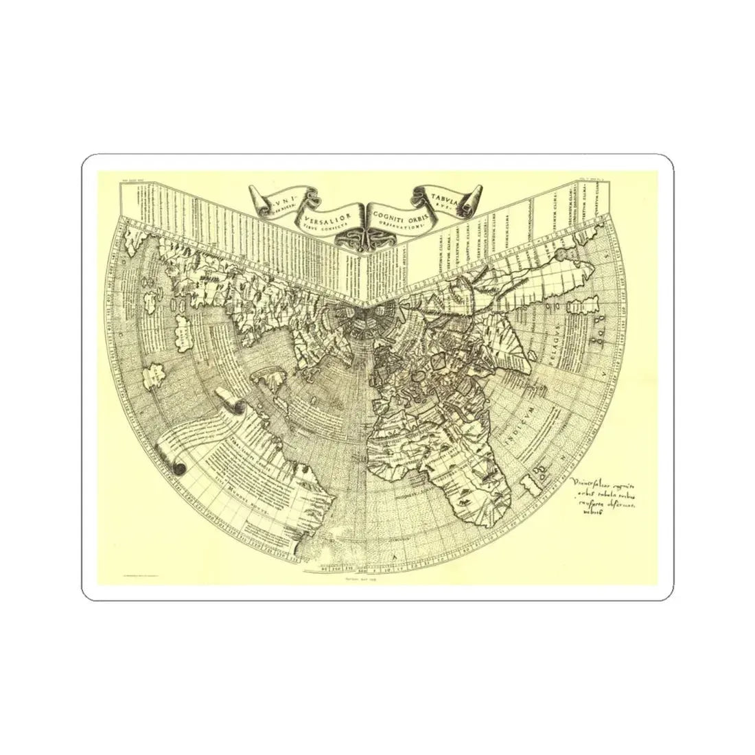 World Map - Ruysch (1508) (Map) STICKER Vinyl Kiss-Cut Decal 6 Inch White - The Sticker Space