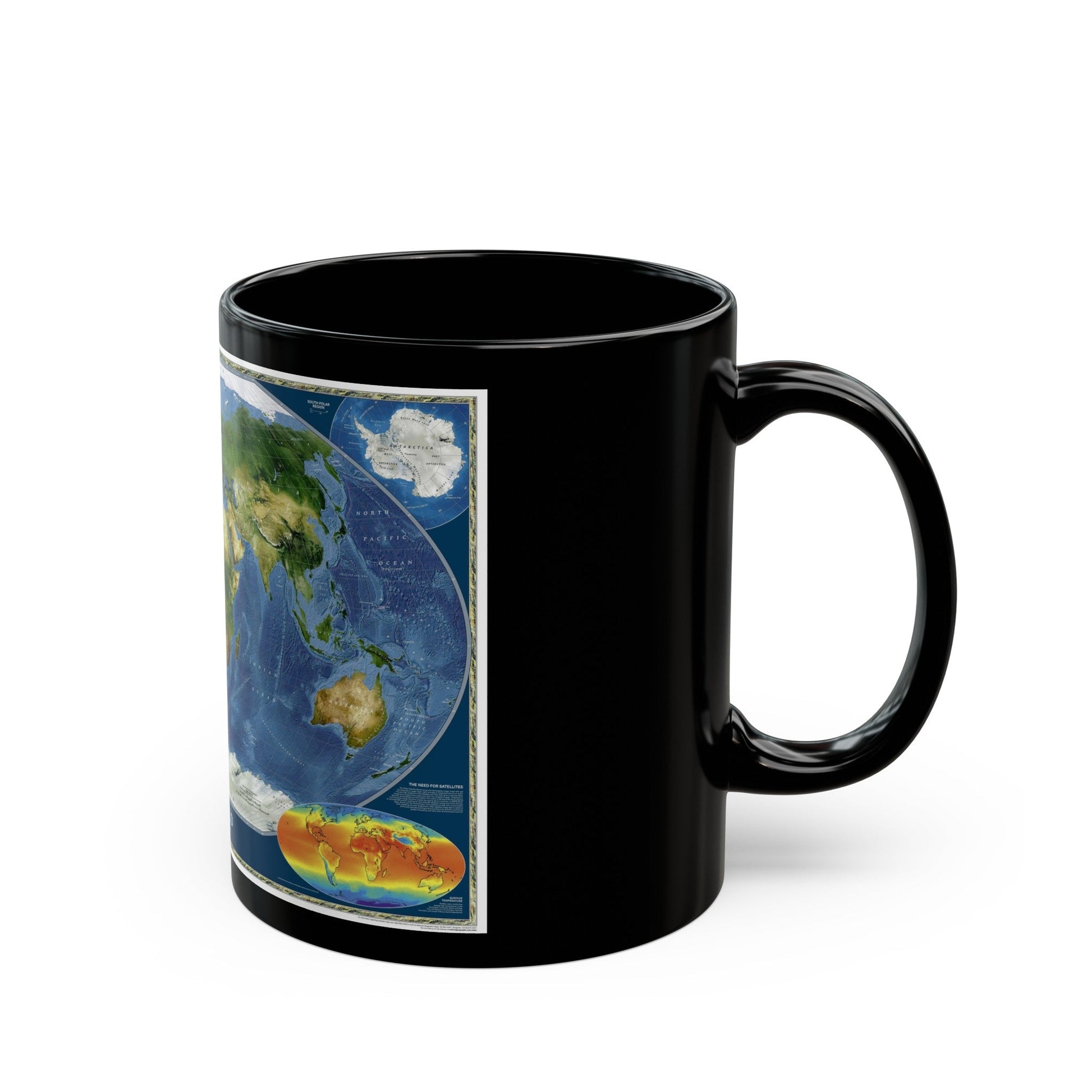 World Map - Satellite (2001) (Map) Black Coffee Mug-The Sticker Space