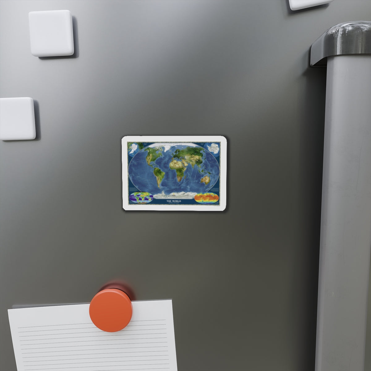 World Map - Satellite (2001) (Map) Refrigerator Magnet-The Sticker Space