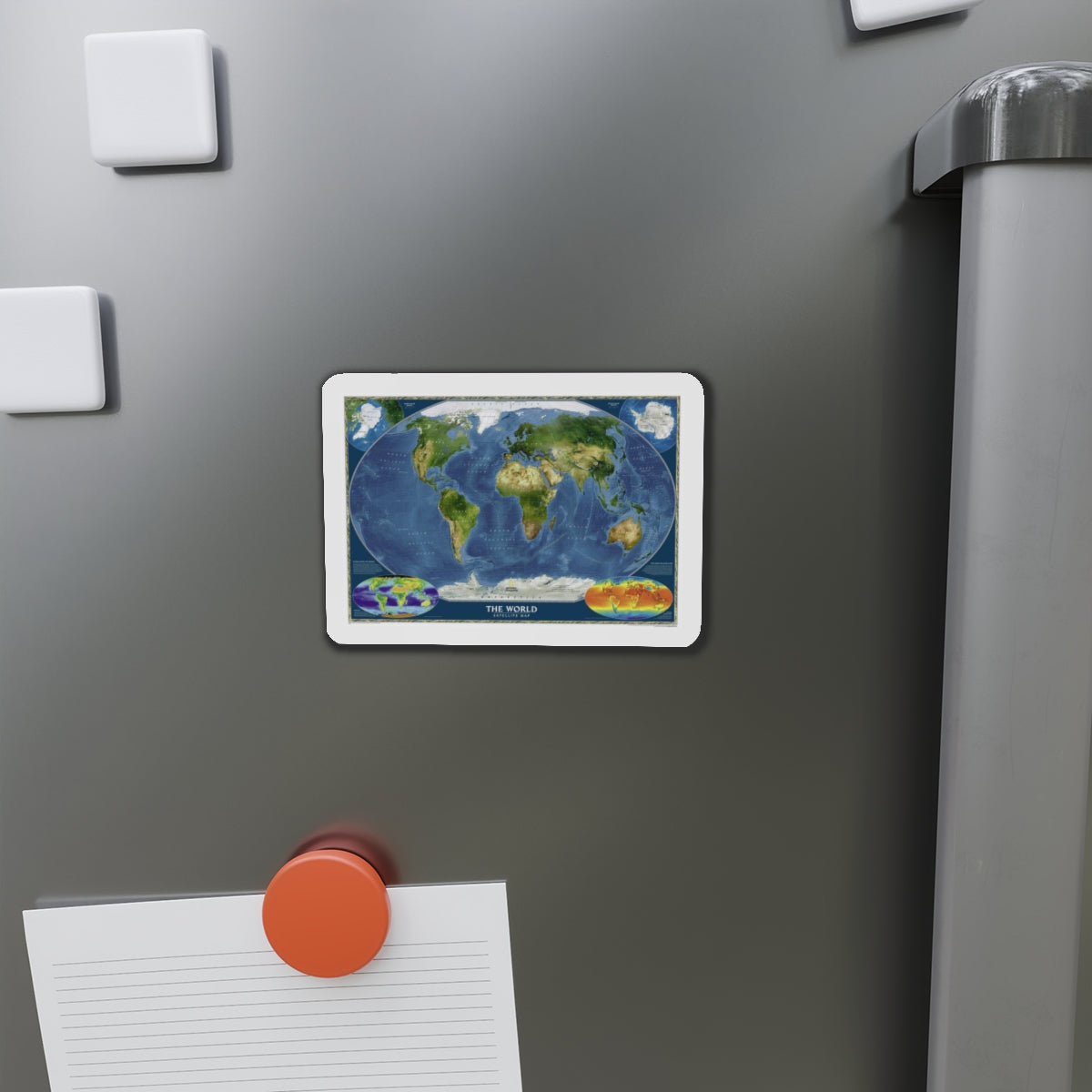 World Map - Satellite (2001) (Map) Refrigerator Magnet-The Sticker Space