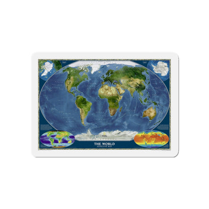 World Map - Satellite (2001) (Map) Refrigerator Magnet-5" x 5"-The Sticker Space