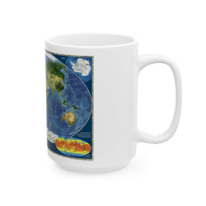 World Map - Satellite (2001) (Map) White Coffee Mug-The Sticker Space