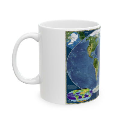 World Map - Satellite (2001) (Map) White Coffee Mug-The Sticker Space