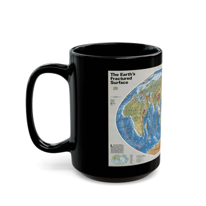 World Map - Tectonic Plates (1999) (Map) Black Coffee Mug-The Sticker Space