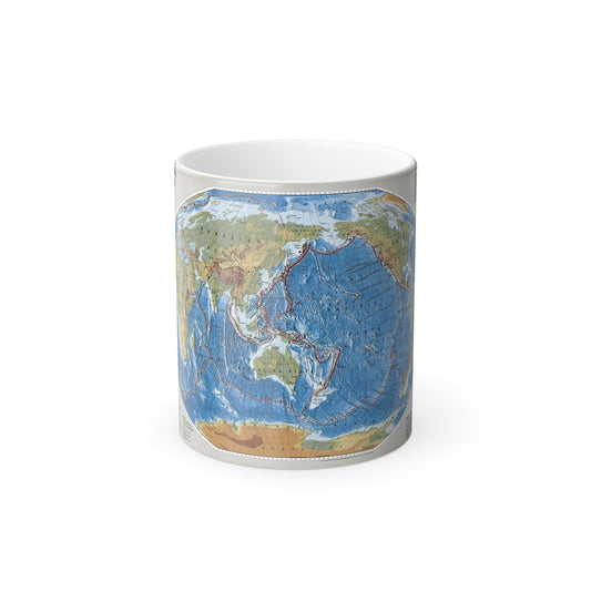 World Map - Tectonic Plates (1999) (Map) Color Changing Mug 11oz-11oz-The Sticker Space