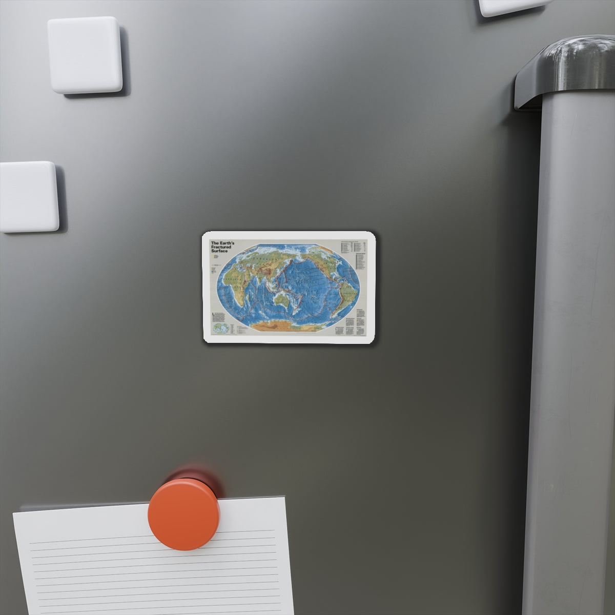 World Map - Tectonic Plates (1999) (Map) Refrigerator Magnet-The Sticker Space