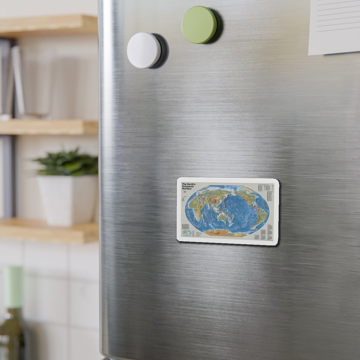 World Map - Tectonic Plates (1999) (Map) Refrigerator Magnet-The Sticker Space