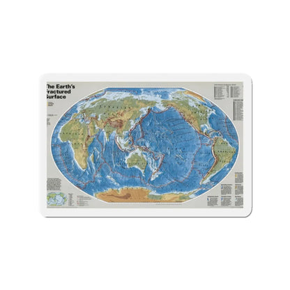 World Map - Tectonic Plates (1999) (Map) Refrigerator Magnet 2 Inch - The Sticker Space