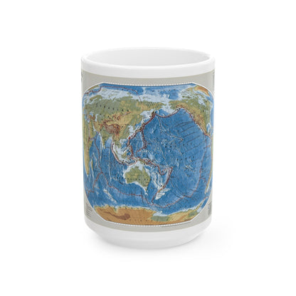 World Map - Tectonic Plates (1999) (Map) White Coffee Mug-15oz-The Sticker Space