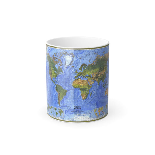 World Map - The Physical World (1975) (Map) Color Changing Mug 11oz-11oz-The Sticker Space