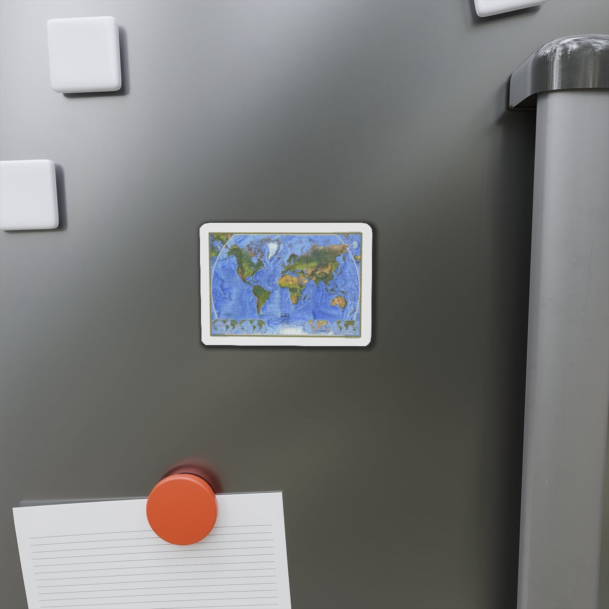 World Map - The Physical World (1975) (Map) Refrigerator Magnet-The Sticker Space