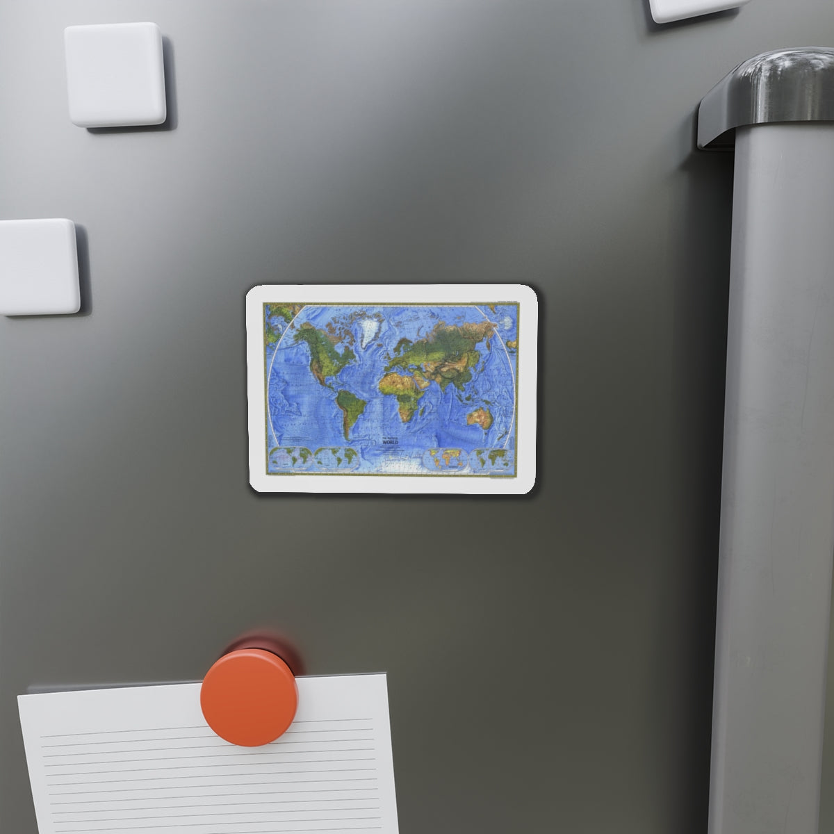 World Map - The Physical World (1975) (Map) Refrigerator Magnet-The Sticker Space