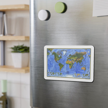 World Map - The Physical World (1975) (Map) Refrigerator Magnet-The Sticker Space