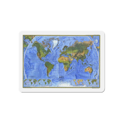 World Map - The Physical World (1975) (Map) Refrigerator Magnet-6 × 6"-The Sticker Space