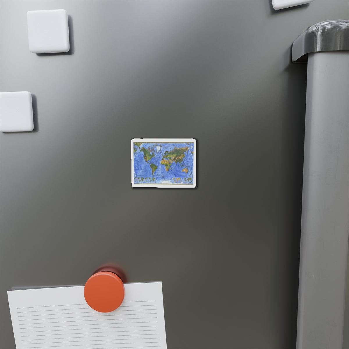 World Map - The Physical World (1975) (Map) Refrigerator Magnet-The Sticker Space