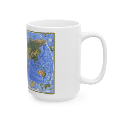 World Map - The Physical World (1975) (Map) White Coffee Mug-The Sticker Space