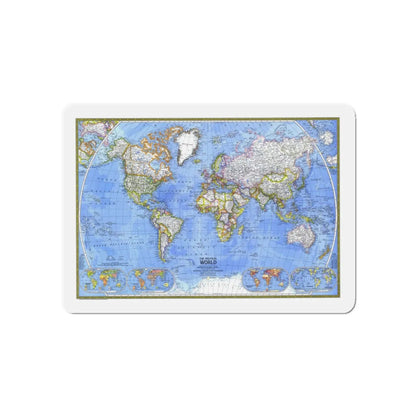 World Map - The Political World (1975) (Map) Refrigerator Magnet 5 Inch - The Sticker Space