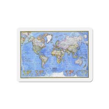 World Map - The Political World (1975) (Map) Refrigerator Magnet 6 Inch - The Sticker Space
