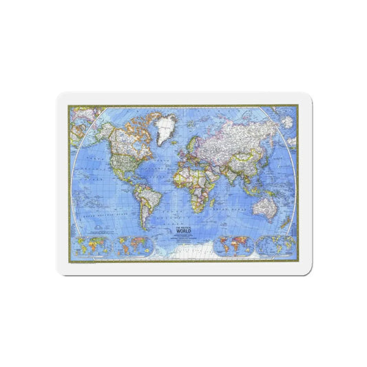 World Map - The Political World (1975) (Map) Refrigerator Magnet 6 Inch - The Sticker Space