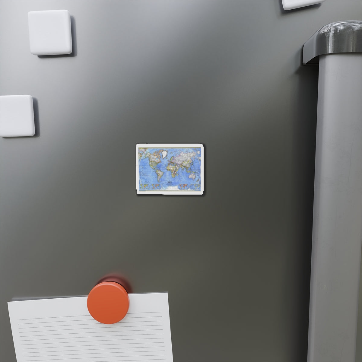 World Map - The Political World (1975) (Map) Refrigerator Magnet-The Sticker Space