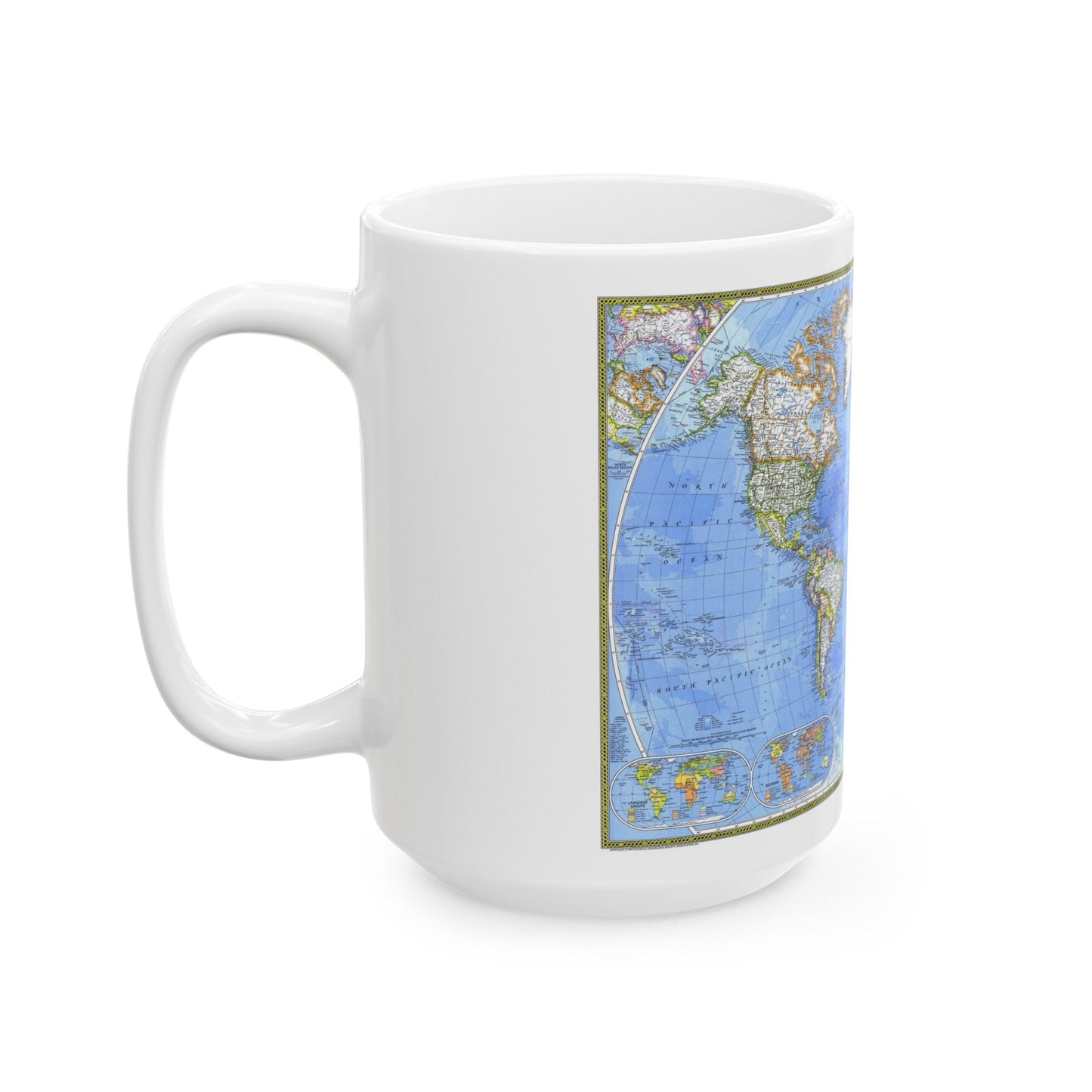 World Map - The Political World (1975) (Map) White Coffee Mug-The Sticker Space