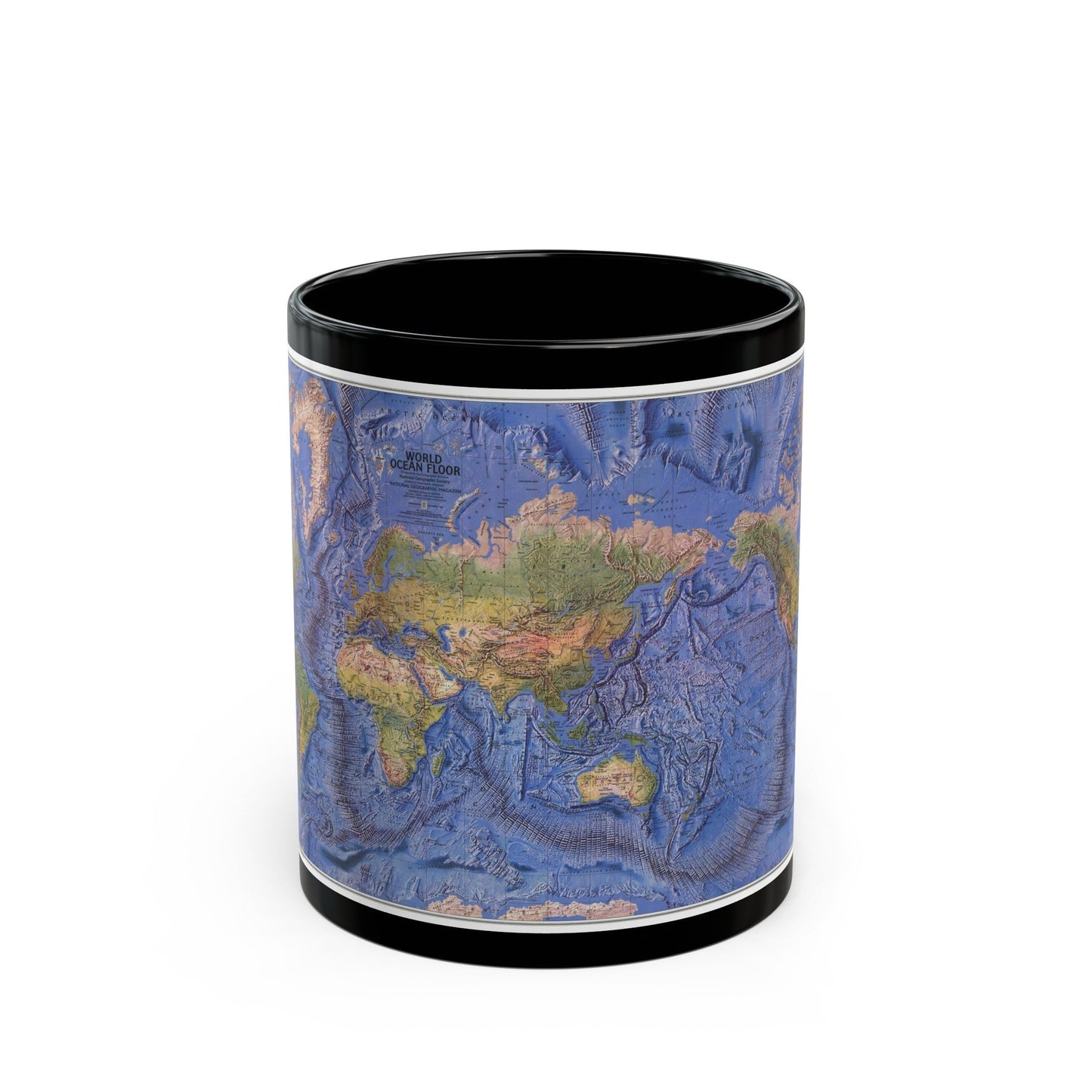 World Ocean Floor (1981) (Map) Black Coffee Mug-11oz-The Sticker Space