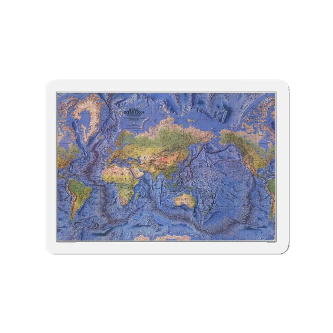 World Ocean Floor (1981) (Map) Refrigerator Magnet 3 Inch - The Sticker Space