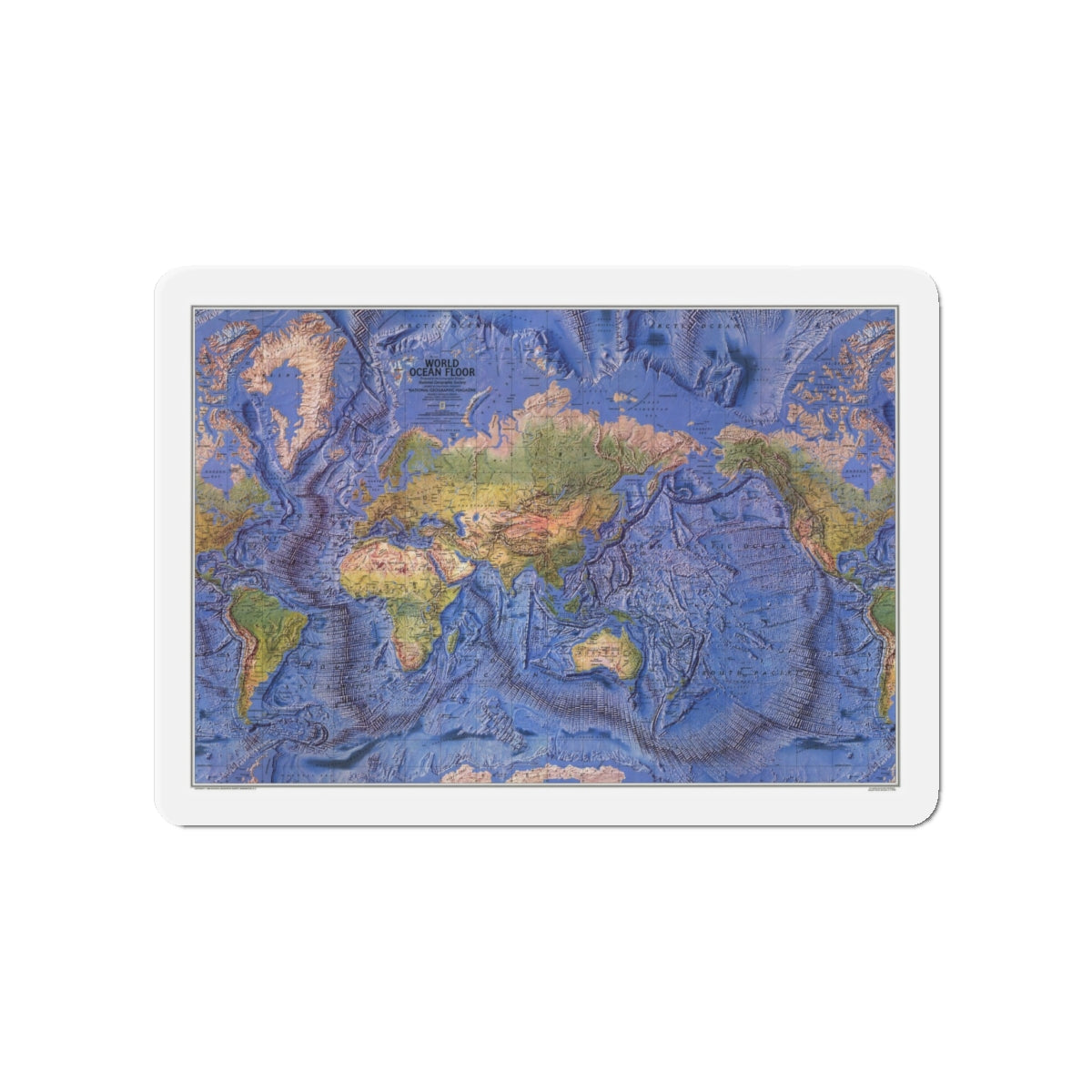 World Ocean Floor (1981) (Map) Refrigerator Magnet-4" x 4"-The Sticker Space