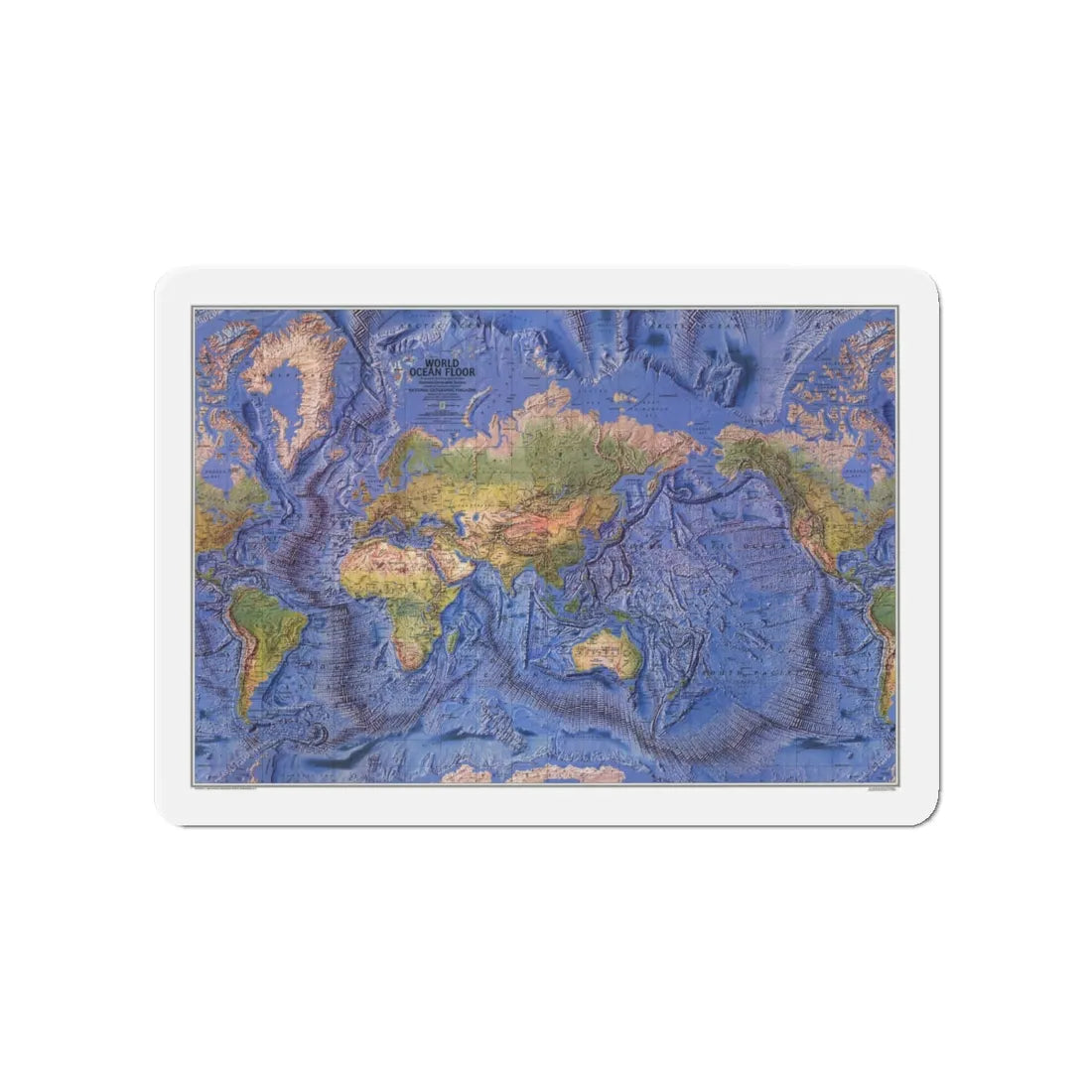World Ocean Floor (1981) (Map) Refrigerator Magnet 4 Inch - The Sticker Space