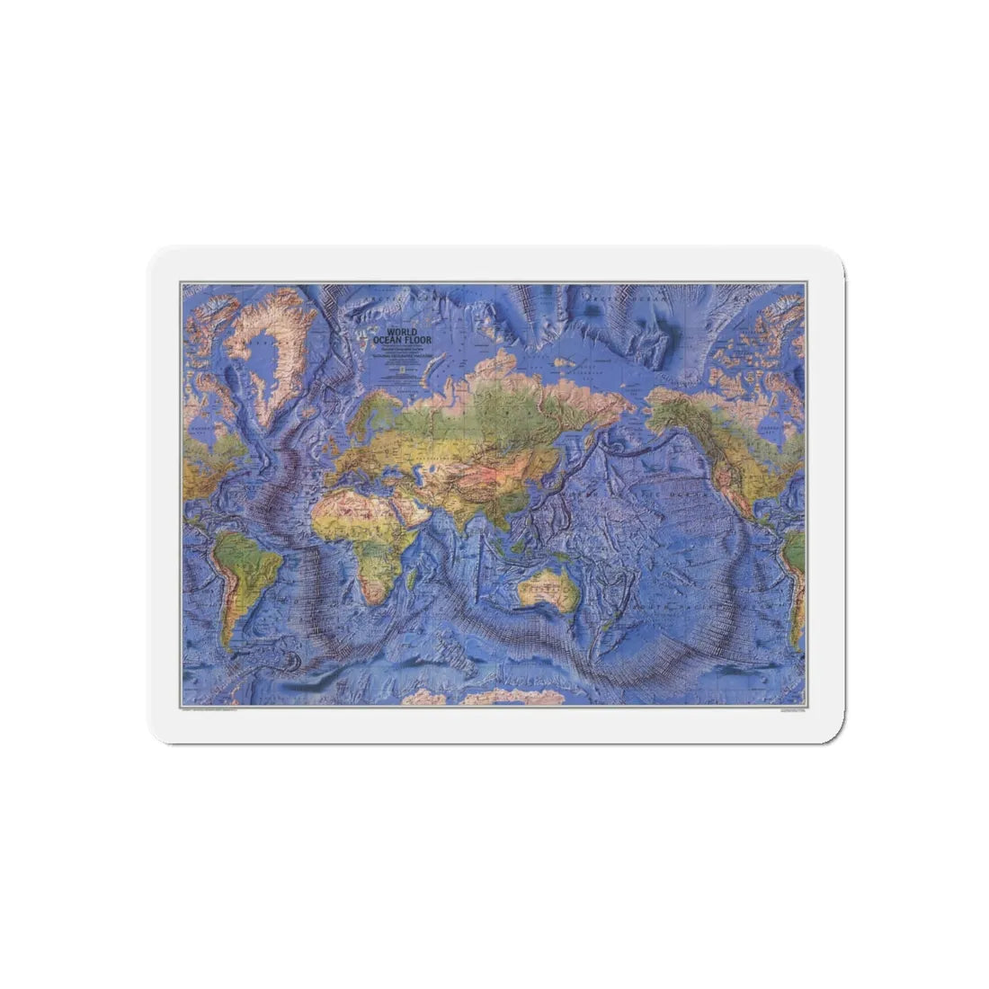World Ocean Floor (1981) (Map) Refrigerator Magnet 5 Inch - The Sticker Space