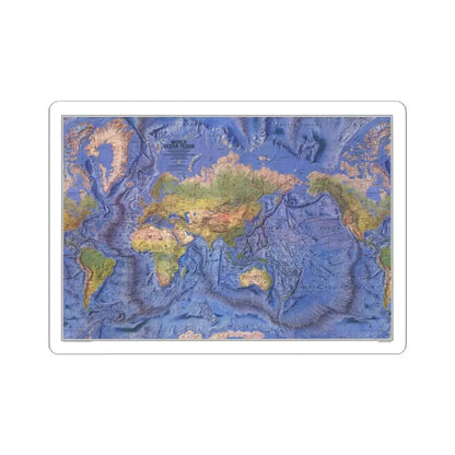 World Ocean Floor (1981) (Map) STICKER Vinyl Kiss-Cut Decal 2 Inch White - The Sticker Space
