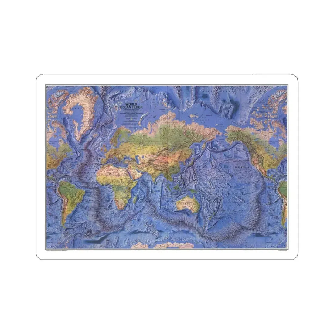 World Ocean Floor (1981) (Map) STICKER Vinyl Kiss-Cut Decal 3 Inch White - The Sticker Space